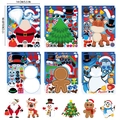 Christmas DIY stickers set with 6 designs including Santa and Reindeer, 14x17cm per sheet - SQ Christmas 12 Sheet DIY Sticker Set / Set of 25 Sheets (Including 1 Cover)