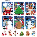 DIY Christmas stickers set featuring 6 festive characters for kids holiday decoration - SQ Christmas 18 Sheet DIY Sticker Set / Set of 25 Sheets (Including 1 Cover)