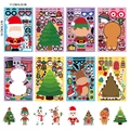 Christmas DIY sticker set with 8 cartoon designs including Santa and Snowman, 11x16cm - SW Christmas 16 Sheet DIY Sticker Set / Set of 25 Sheets (Including 1 Cover)