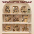 Sparschwein aus Holz in Buchstabenform mit Acrylglas für Kinder als Heimdekoration - Buchstabe A Stil