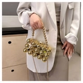 Elegante goldene Kugel-Abendtasche mit Metallkette für einen modernen Retro-Partylook - Gold Gestapelter Kugel-Stil (3)