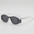 Kids sports sunglasses with white frames and grey lenses for cycling and hiking - White Frame / B11Z-2
