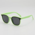 Neon green retro oversized kids sunglasses with dark lenses and UV400 protection - Green Frame