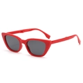 Foldable cat-eye kids sunglasses in bright red with dark lenses for UV protection - B11Z-2 Style / Red Frame