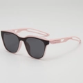 Rosa und schwarze Kinder-Sportsonnenbrille mit hohlem Rahmen und grauen Gläsern für draußen - Rosa Rahmen
