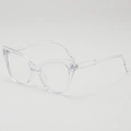 Retro cat-eye transparant brilmontuur met heldere glazen op witte achtergrond - Transparant Montuur