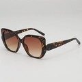 Retro cat-eye zonnebril met schildpadmontuur en bruine glazen met kleurverloop - Schildpad Frame Bruine Lenzen