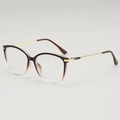 Classic tortoiseshell gradient frame glasses with slim gold metal temples for women - Gradient Tea