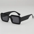 Classic black square frame sunglasses with thick PC frame and dark grey ocean lenses - Black Frame Grey Lens