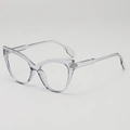 Retro cat-eye transparant brilmontuur met een heldere afwerking voor een moderne look - Transparant Grijs