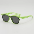 Occhiali da sole sportivi bambini verde neon con lenti grigie e montatura aerodinamica - Stile B11Z-2 / Montatura Verde