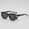 Futuristic kids sports sunglasses with black wraparound frame and side shield protection - Black Frame Black Leg / B11Z-2