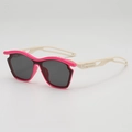 Occhiali da sole sportivi per bambini rosa e beige con lenti grigie e montatura aerodinamica - Stile B11Z-2 / Asta Rosa Prugna