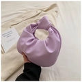 Lavender purple pleated knot handbag in premium faux leather with a minimalist design - Purple