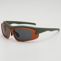 Kids sports sunglasses with orange and army green frame and gray anti-UV lenses - Green and Coffee Frame with Grey Lenses