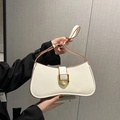 Chic cream white hobo bag with gold D-ring and smooth leather finish for women - Off-white(1)