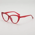 Translucent red cat-eye sunglasses with glossy finish and stylish retro frame - Clear Red Frame Optical Glasses