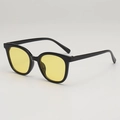 Retro black square frame sunglasses with vibrant yellow ocean lenses for a stylish look - Black Frame Yellow Lens