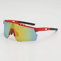 Lunettes de cyclisme enfant avec monture rouge et verres dégradés arc-en-ciel sport - Monture Rouge Miroir Rouge