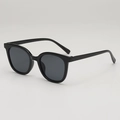 Classic square frame sunglasses with sleek black frames and dark grey shaded lenses - Black Frame Grey Lens