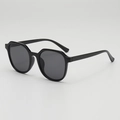 Classic large black frame oversized sunglasses with dark lenses for women UV protection - D15 Z-4 / Black Frame Grey Lens