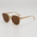 Occhiali da sole chic beige da donna con lenti marroni e protezione UV 2025 - D15 Z-4 / Montatura Tè Lenti Tè