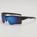 Lunettes de soleil sport enfant avec monture noire et verres miroir bleus de cyclisme - Monture Noire Verres Miroir Bleu