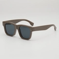 Gafas de sol cuadradas retro de carey con lentes grises y remaches metálicos de estrella - D15 Y-3 / Montura Café Lentes Grises