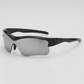 Lunettes de cyclisme sport pour enfants avec monture noire et verres miroirs - Monture Noire Verres Miroir Argent