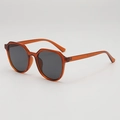 Vintage orange transparent resin sunglasses with dark grey polarized lenses for women - D15 Z-4 / Transparent Red Frame Gray Lens