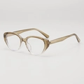 Gafas de sol de ojo de gato para mujer con montura degradada ámbar elegante - Montura Degradado Verde Transparente