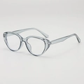 Gafas de sol vintage ojo de gato con montura azul claro transparente y protección UV - Marco Gris Transparente Lente Transparente