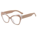 Occhiali cat-eye con montatura trasparente e beige, occhiali eleganti anti-luce blu donna - Montatura Khaki Topside