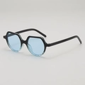 Occhiali da sole geometrici retrò con montatura nera e trasparente e lenti blu - Taglia unica / Montatura Nero & Blu Lenti Blu