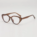 Chic cat-eye sunglasses for women in translucent brown resin with clear lenses - Translucent Green Frame Clear Lens