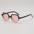 Occhiali da sole moderni con montatura esagonale sfumata nero-rosa e lenti rosa - Taglia unica / Montatura Nero & Rosa Lenti Rosa