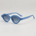 Occhiali da sole cat eye blu retrò con lenti sfumate grigie per donna stile elegante - Montatura Blu Gelatina Lente Doppia Grigia