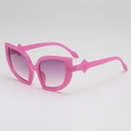 Occhiali da sole oversize rosa a farfalla con lenti sfumate e design dai bordi affilati - C03 Z-3 / Montatura Rosa Jelly Lenti Sfumate Viola