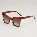 Occhiali da sole cat-eye montatura ambra con lenti sfumate marroni di tendenza - Tartarugata Tè Lenti Sfumate Tè
