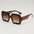 Occhiali da sole squadrati oversize tartarugati con lenti sfumate in stile vintage - Montatura Leopardata Lenti Sfumate Tè
