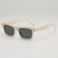 Occhiali da sole quadrati chic bianco crema con lenti polarizzate grigio scuro per l'estate - B15 Y-2 / Montatura Beige Lenti Grigie