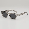 Minimalist square sunglasses with translucent grey frame and dark black lenses - Translucent Grey Frame Grey Lens