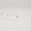 Transparent leopard square frame sunglasses with trendy dopamine clear acetate design - Transparent Frame Clear Lens