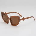 Occhiali da sole cat-eye oversize marrone caramello con un design retrò a punta - C03 Z-3 / Montatura Marrone Lenti Marroni