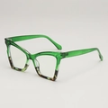Cat eye sunglasses in transparent green resin with tortoiseshell pattern accents - Green Floral Frame Clear Lens