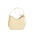 Bolso de montura amarillo crema en cuero sintético texturizado con borlas laterales largas - Amarillo