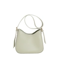 Minimalist light green saddle bag made of matte vegan leather with gold hardware - Green