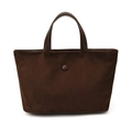 Bolso tote grande de ante marrón oscuro con asas de cuero, ideal para el trabajo diario - Marrón