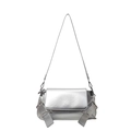 Borsa a tracolla argento metallizzato con effetto specchio e fibbia moderna - Argento