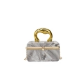 Elegante borsa da sera in acrilico effetto marmo con manico in metallo dorato - Grigio